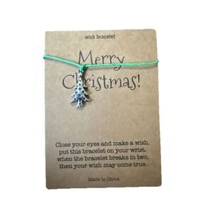 Christmas Tree Adjustable Wish Bracelet Wrist Anklet Silver Metal